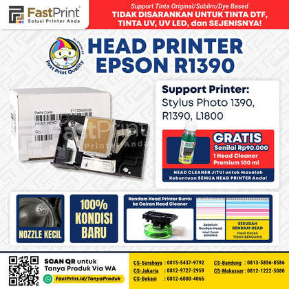 Print Head Printer Epson Stylus Photo 1390 R1390 L1800