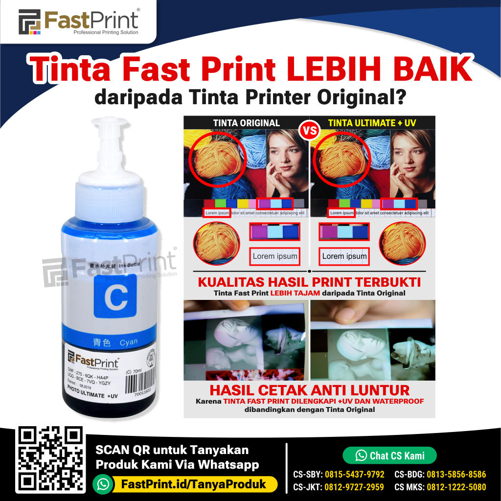 Fast Print Tinta Printer Epson 664 Photo Ultimate UV L120 L310 L360