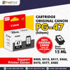 Cartridge Original Canon CL 57 CL57 Color PG 47 PG47 Black Printer Canon E400 E410 E460 E477