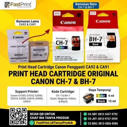 Print Head Cartridge Canon CA91 Black, CA92 Color Printer Canon G1000, G2000, G3000, G4000