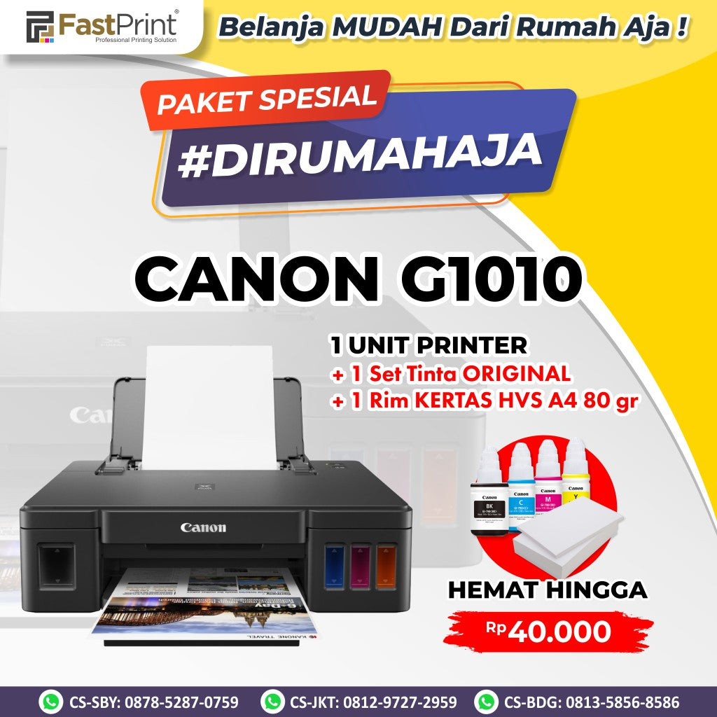Printer Inkjet Canon PIXMA G1010 Ink Tank Single Function