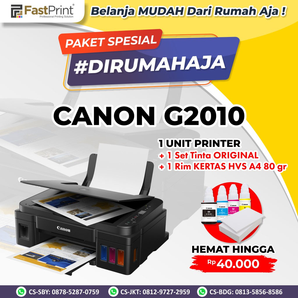 Printer Inkjet Canon PIXMA G2010 Ink Tank All In One Print Scan Copy