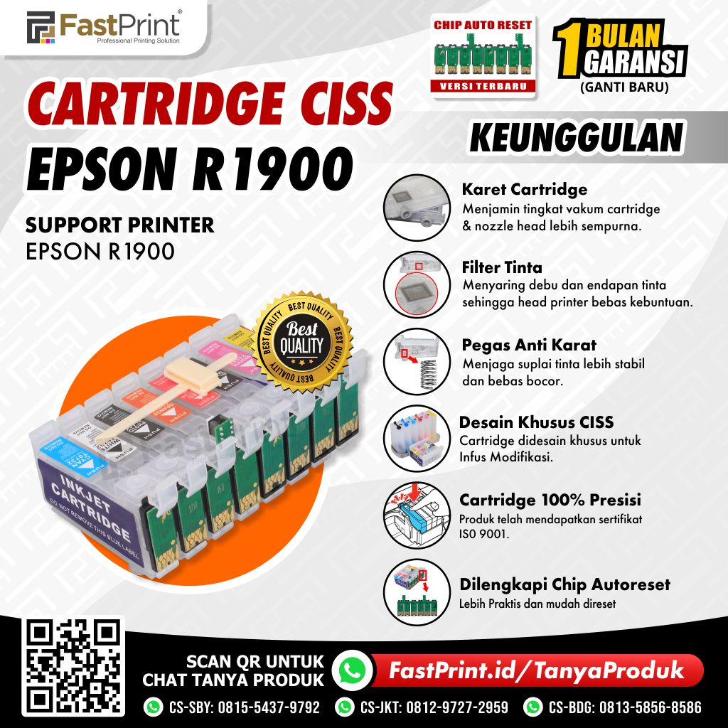 Cartridge Printer Infus CISS Epson R1900