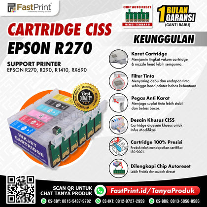 Cartridge Printer Infus CISS Epson R270, R290, R1410, RX690