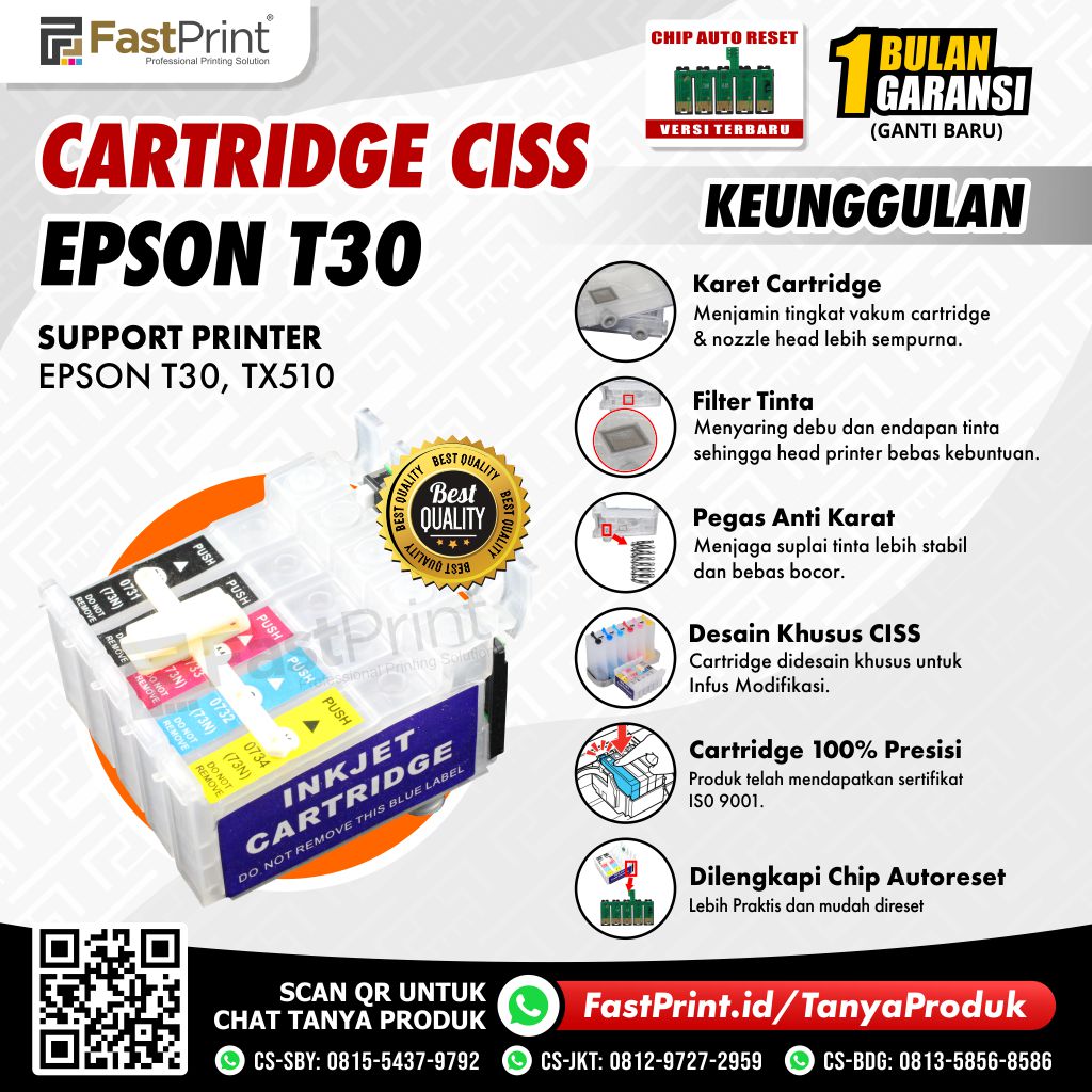 Cartridge Printer Infus CISS Epson Epson T30, TX510