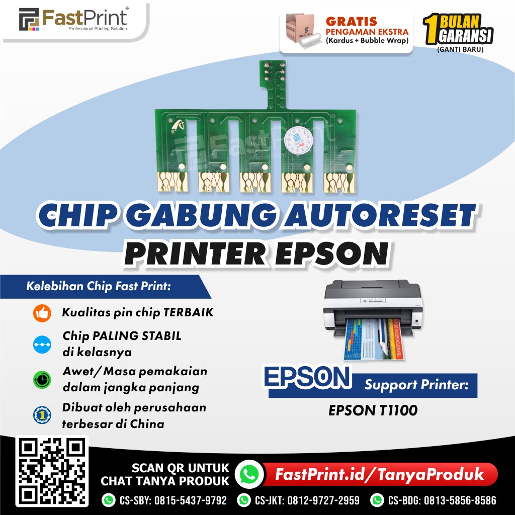 Chip Auto Reset Cartridge Printer Epson T1100