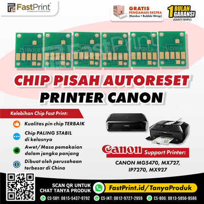 Chip Auto Reset Cartridge Canon MG5470, MX727, MX927, IP7270