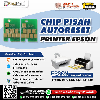 Chip Auto Reset Cartridge Printer Epson C45, C43, C41, CX1500