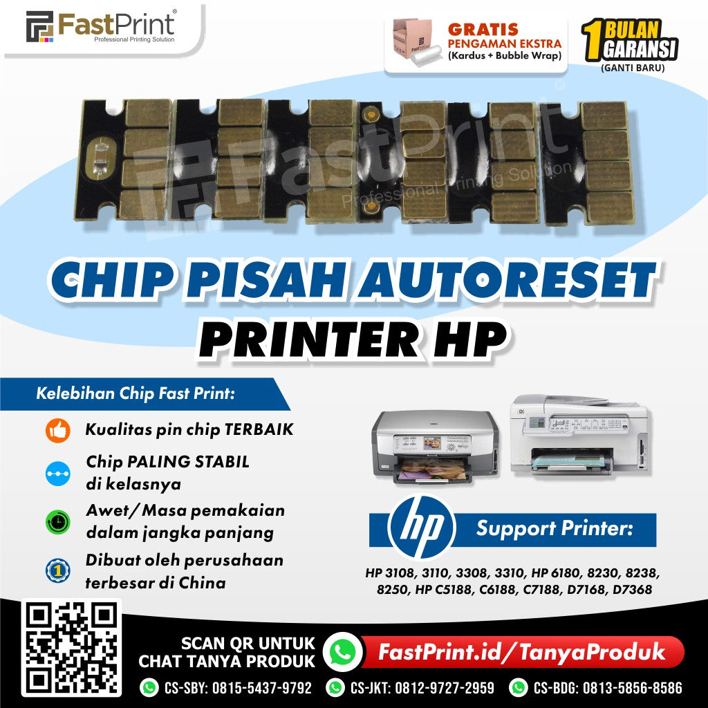 Chip Auto Reset Cartridge HP Photo Smart 3108 3110 3308 3310 6180 8230 8238 8250 C5188 C6188 C7188 D7168 D7368