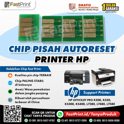 Chip Auto Reset Cartridge HP Officejet Pro K550 K500 K5300 K5400 L7380 L7480 L7580