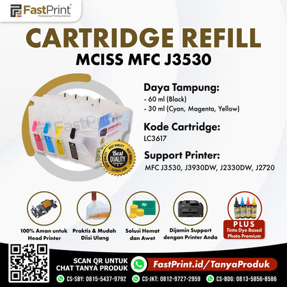 Cartridge MCISS Refillable Brother MFC J3530, J3930DW, J2330DW, J2720