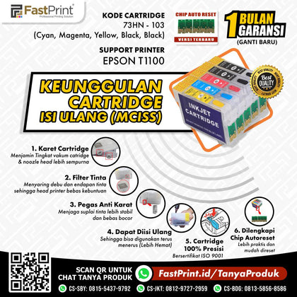 Cartridge MCISS Refillable Epson T1100 Kosongan