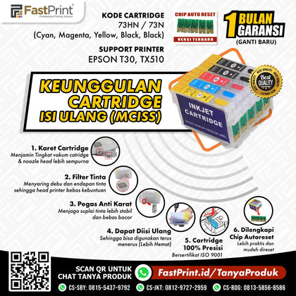 Cartridge MCISS Refillable Epson T30, TX510 Kosongan