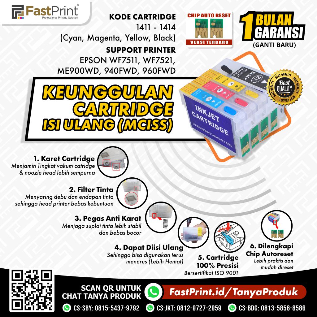 Cartridge MCISS Refillable Epson WF7511, WF7521, ME900WD, 940FWD, Kosongan