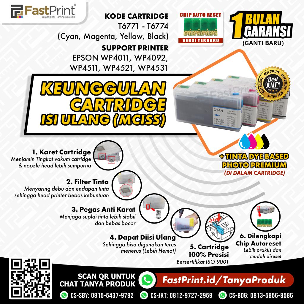 Cartridge MCISS Refillable Epson WP4011, WP4092, WP4511, WP4521, WP4531