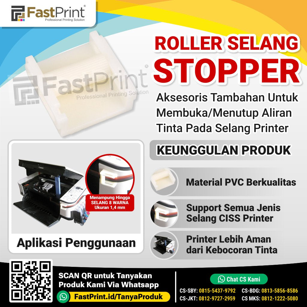 Roller Selang Stopper Aliran Tinta CISS Infus Modifikasi