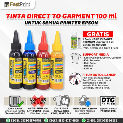 Tinta Textile Printer DTG 1 Set 4 Warna