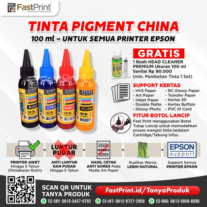 Tinta Pigment Epson Durabrite Art Paper China 1 Set