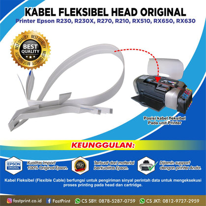 Kabel Fleksibel Head Original Printer Epson R230, R230X, R270, R210, RX510, RX650, RX630