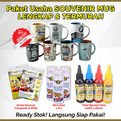 Paket Usaha Souvenir Mug Dengan Kertas Decal