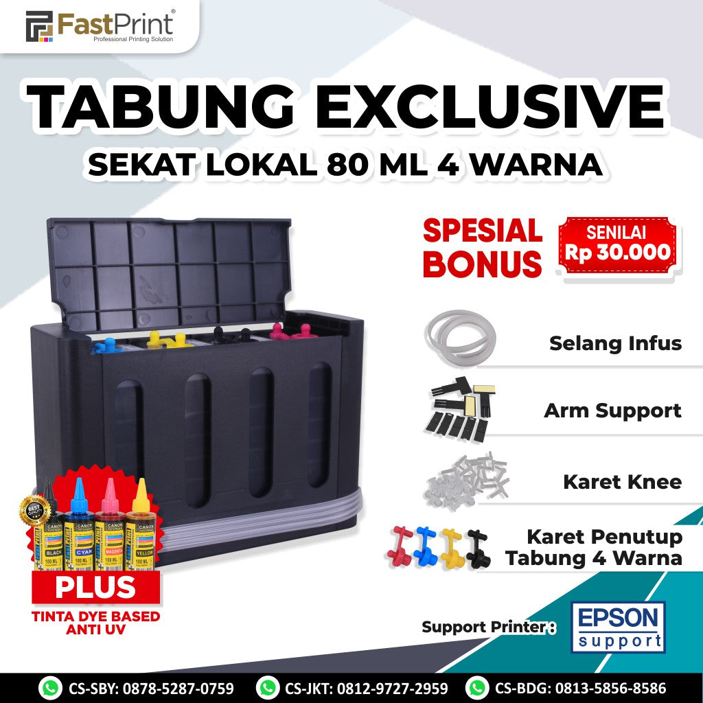 Tabung (Ink Tank) Model Exclusive Sekat 80 ML