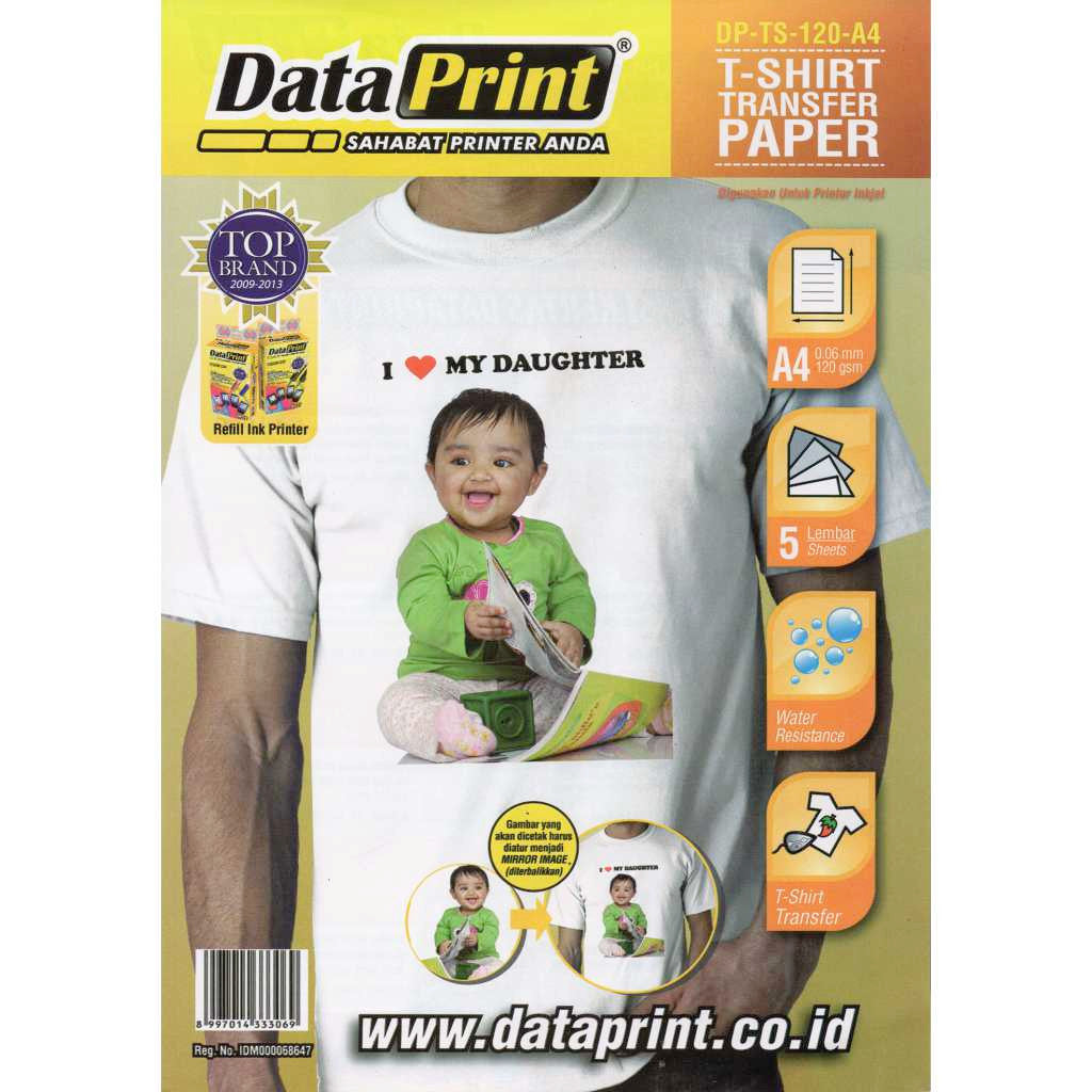 T-Shirt Transfer Paper Taiwan Data Print Kaos Putih Ukuran A4 – Fast ...