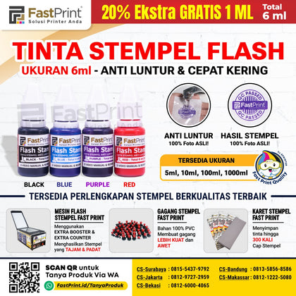 Fast Print Tinta Stempel Flash Warna Anti Luntur