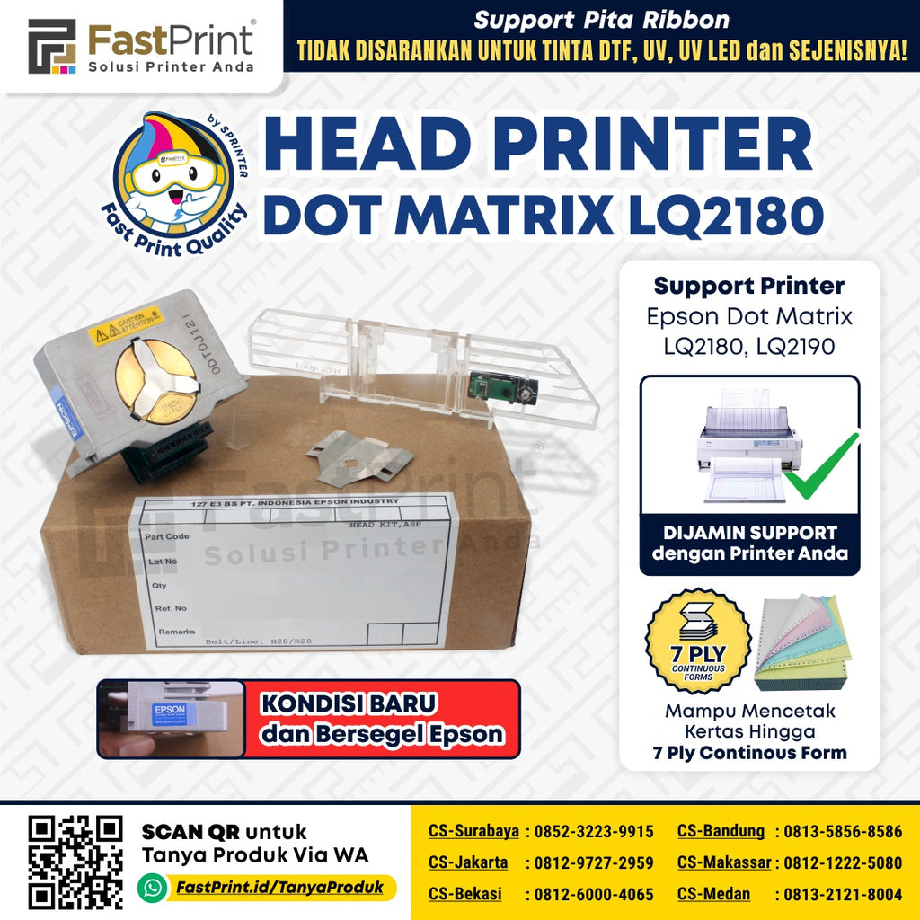 Head Printer Epson Dot Matrix LQ 2190 LQ 2180 Original