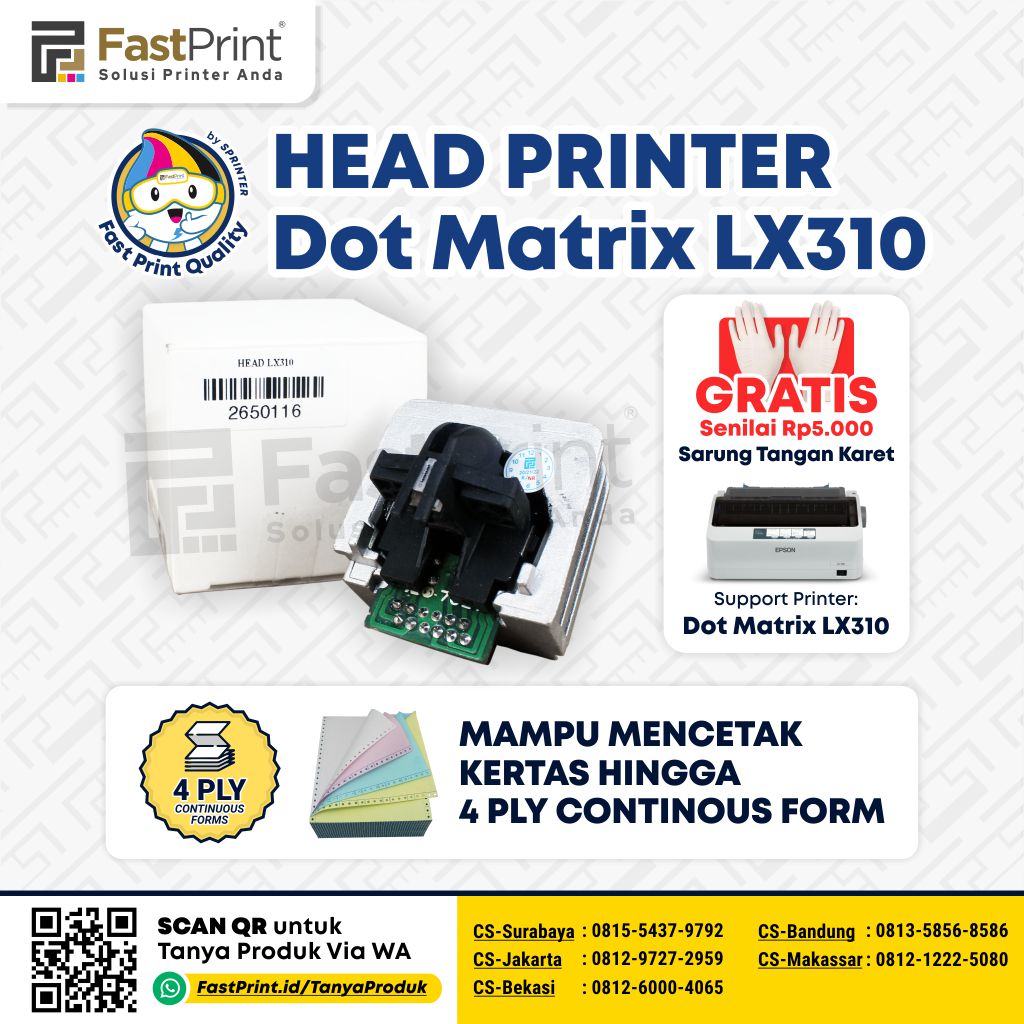 Head Printer Epson Dot Matrix LX310 LX350