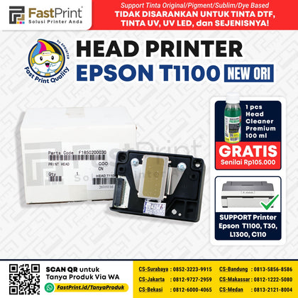 Head Printer Epson T1100 T30 L1300 C110 New Original