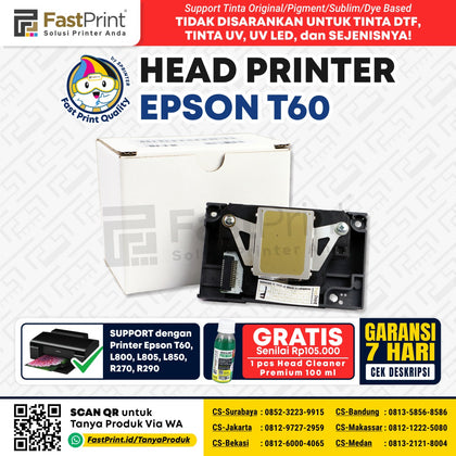 Head Printer Epson L800 T60 L805 L850 R270 R290