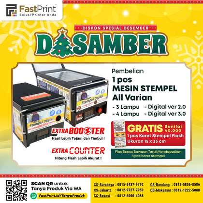 Mesin Stempel Flash Warna Otomatis Full Plat Besi