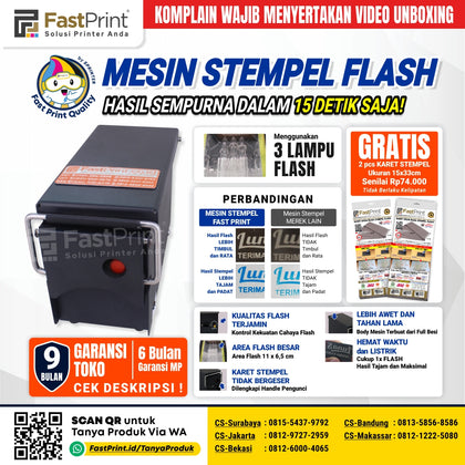 Mesin Stempel Flash Warna Otomatis Full Plat Besi