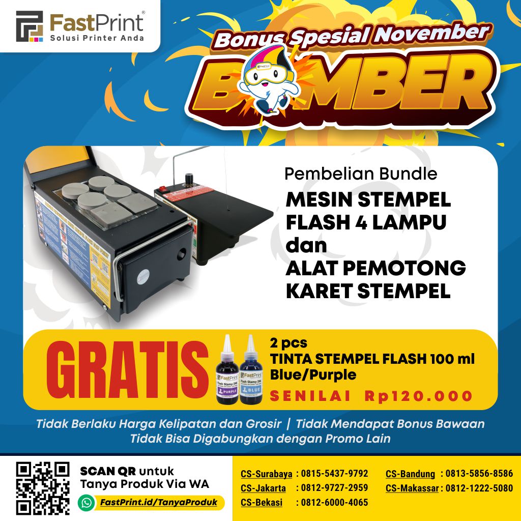 Fast Print Alat Pemotong Karet Busa Stempel Flash
