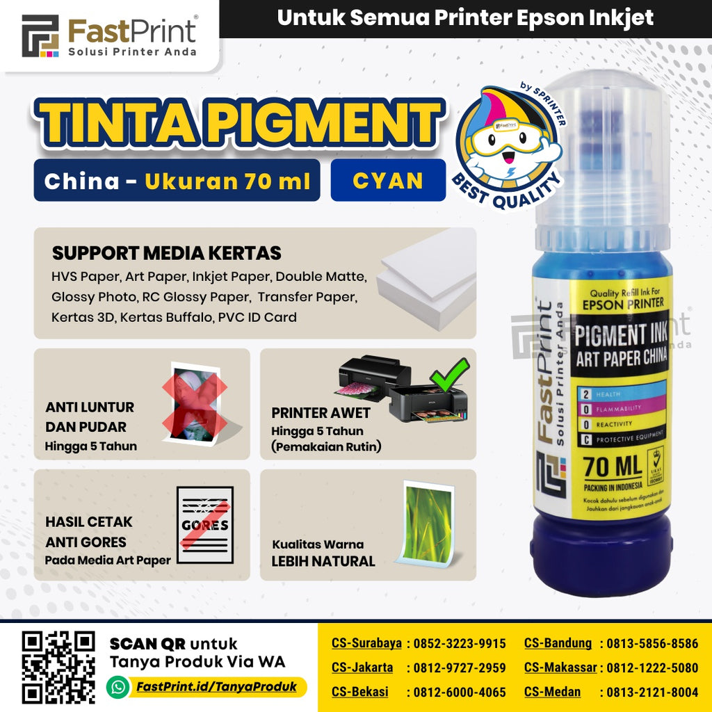 Tinta Pigment Epson Durabrite Art Paper China