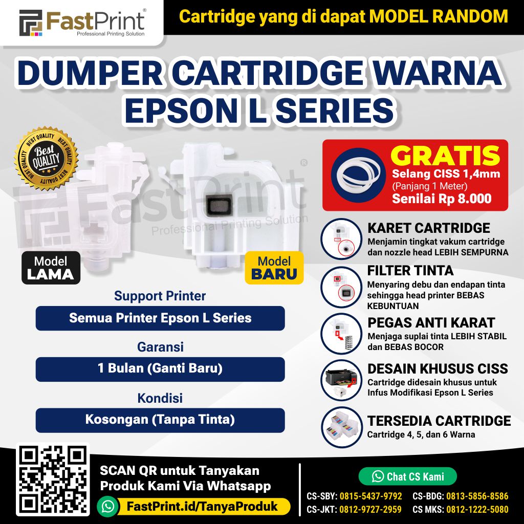 Damper Dumper Cartridge CISS Epson L Series Compatible