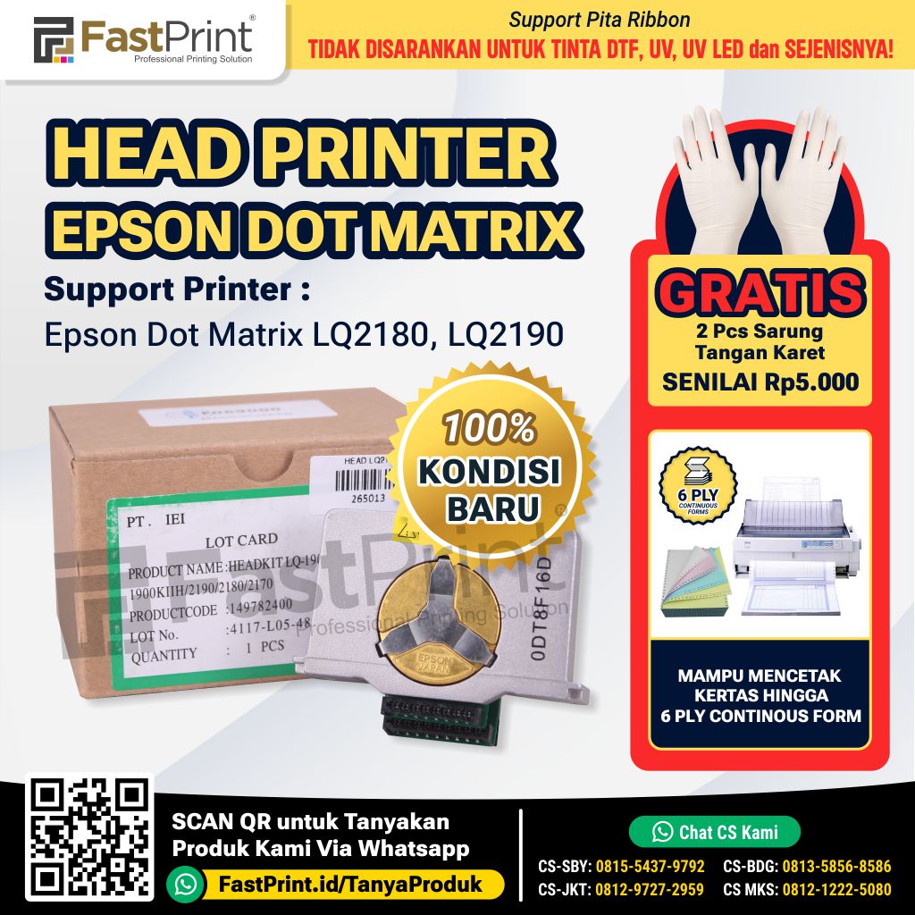 Head Printer Epson Dot Matrix LQ 2190 LQ 2180