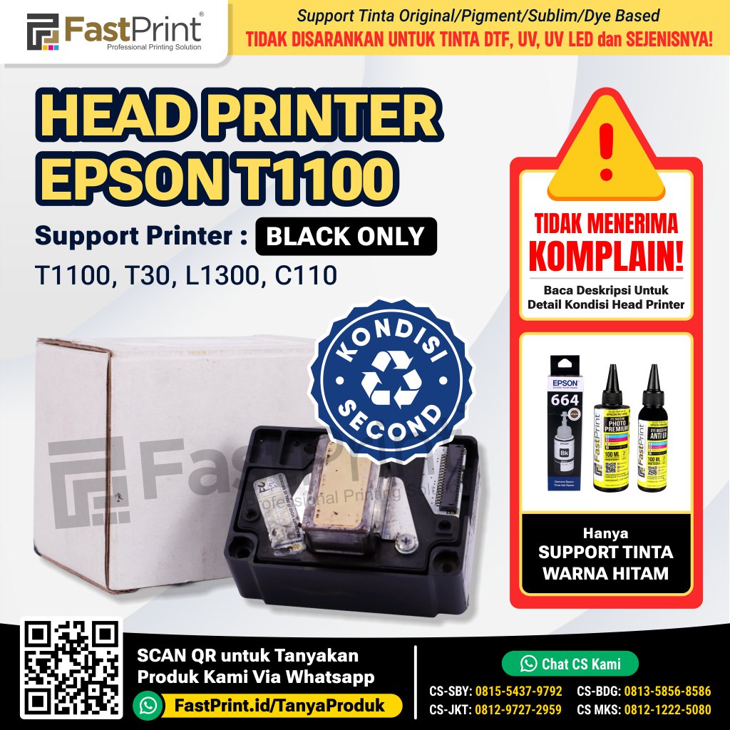 Head Printer Epson T1100 T30 L1300 C110 New Original