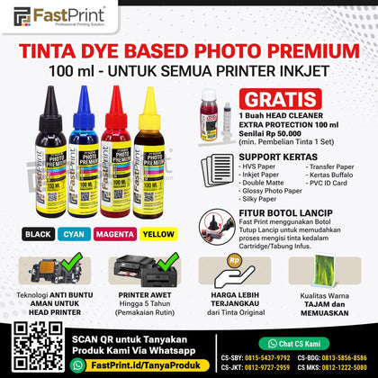 Fast Print Tinta Printer Brother Dye Based Photo Premium