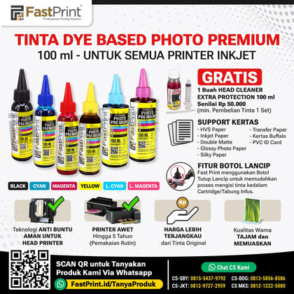 Fast Print Tinta Printer Epson Dye Based Ink Photo Premium
