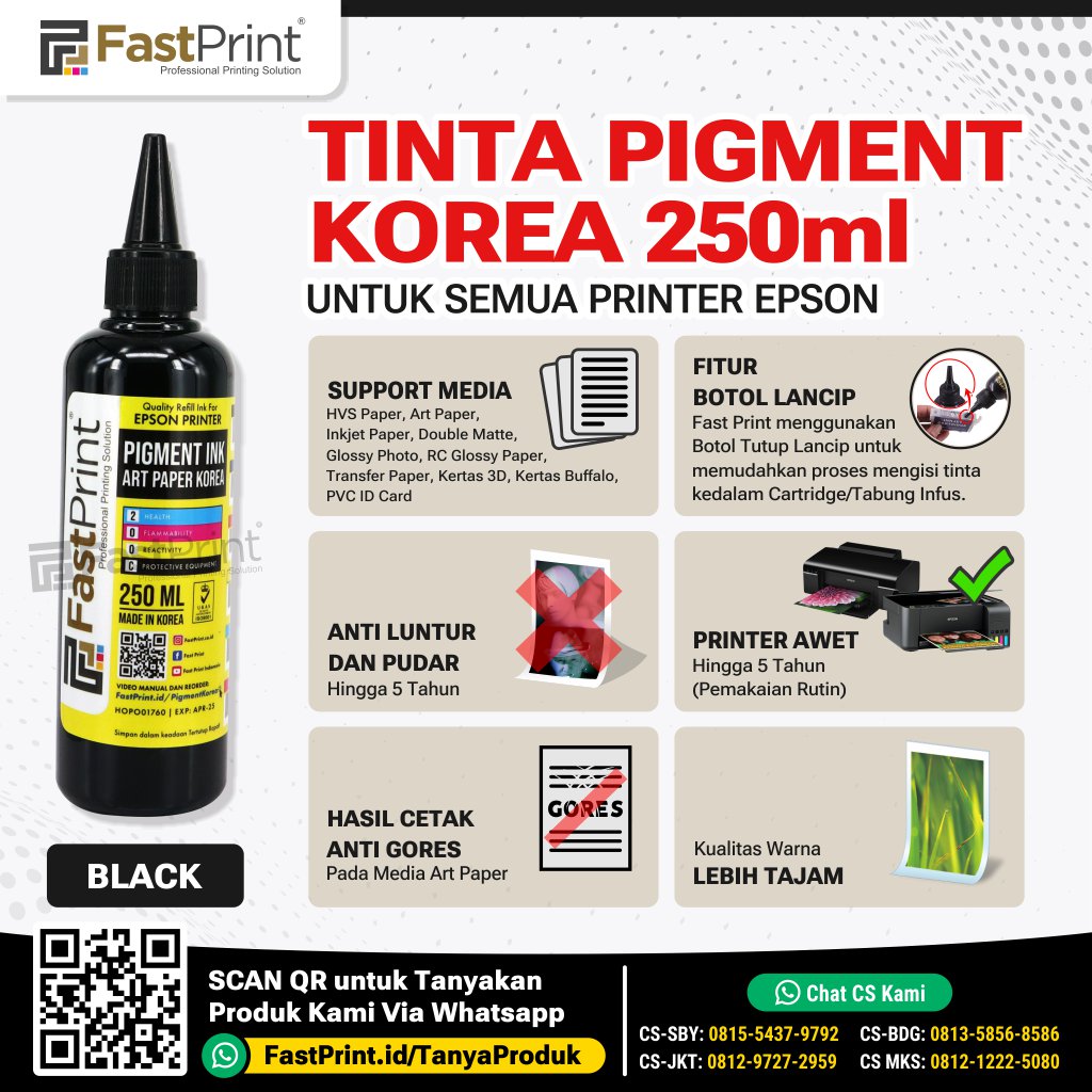 Tinta Pigment Epson Durabrite Art Paper Korea