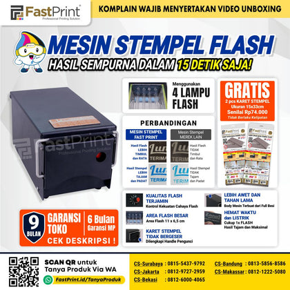 Mesin Stempel Flash Warna Otomatis Full Plat Besi
