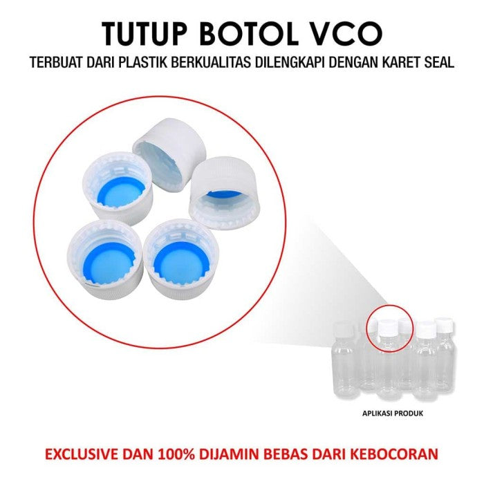 Tutup Botol VCO Bening Anti Bocor