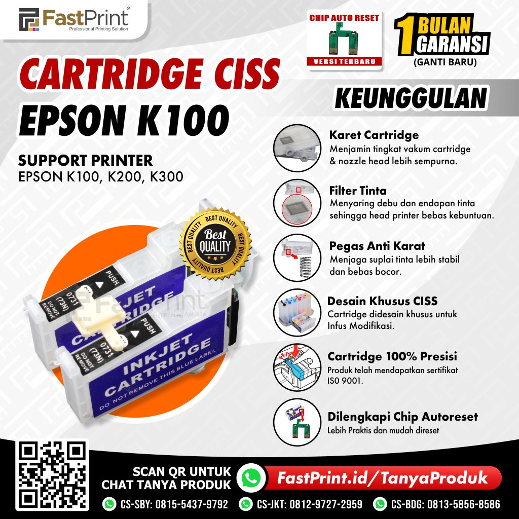 Cartridge Printer Infus CISS Epson K100, K200, K300