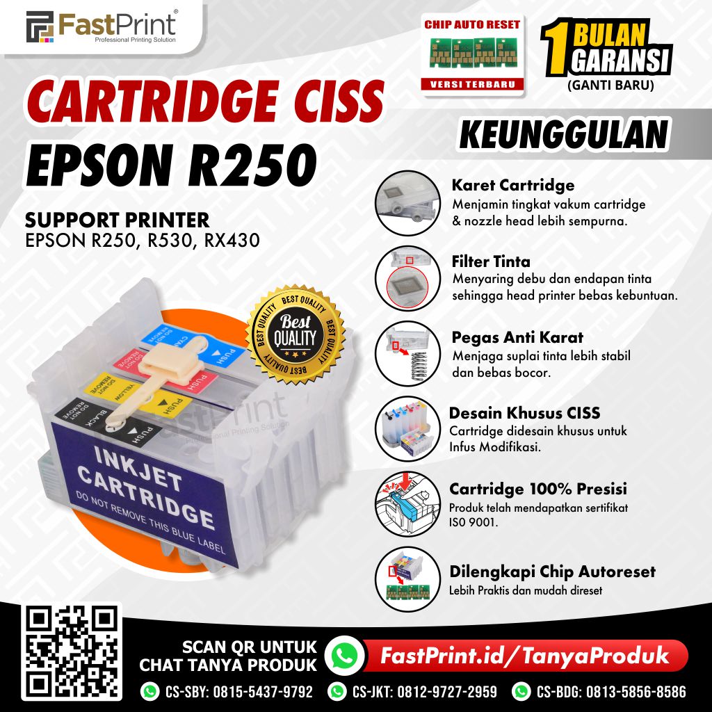 Cartridge Printer Infus CISS Epson R250, R530, RX430