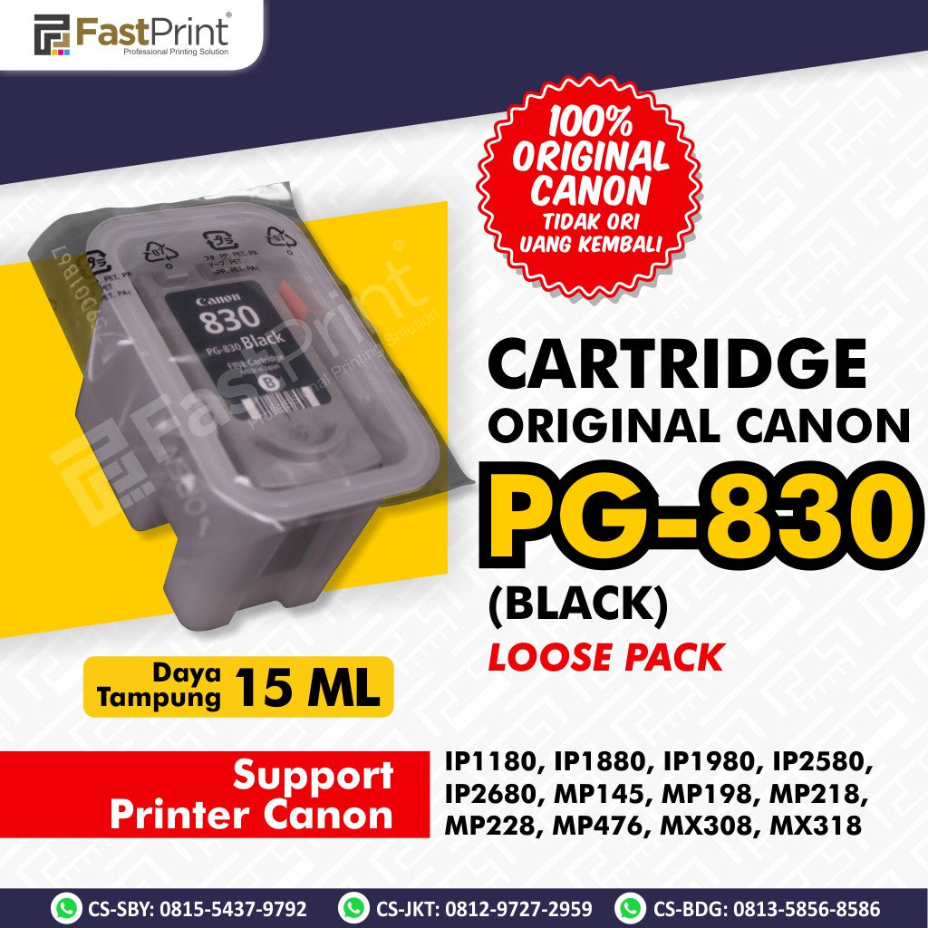 Cartridge Original Loose Pack Canon PG-830 Black, CL-831 Color
