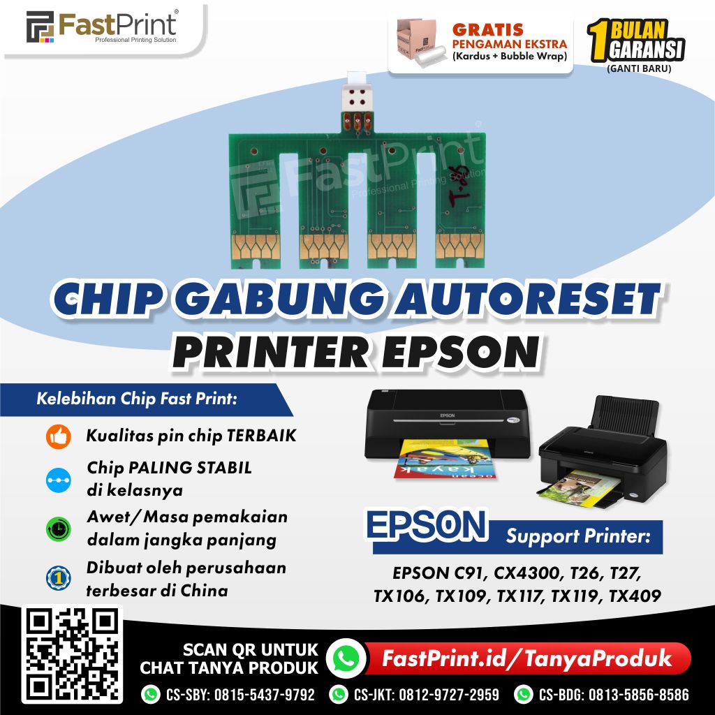 Chip Auto Reset Cartridge Printer Epson T26, T27, TX106, TX109, TX117, TX119, TX409, C91, CX4300