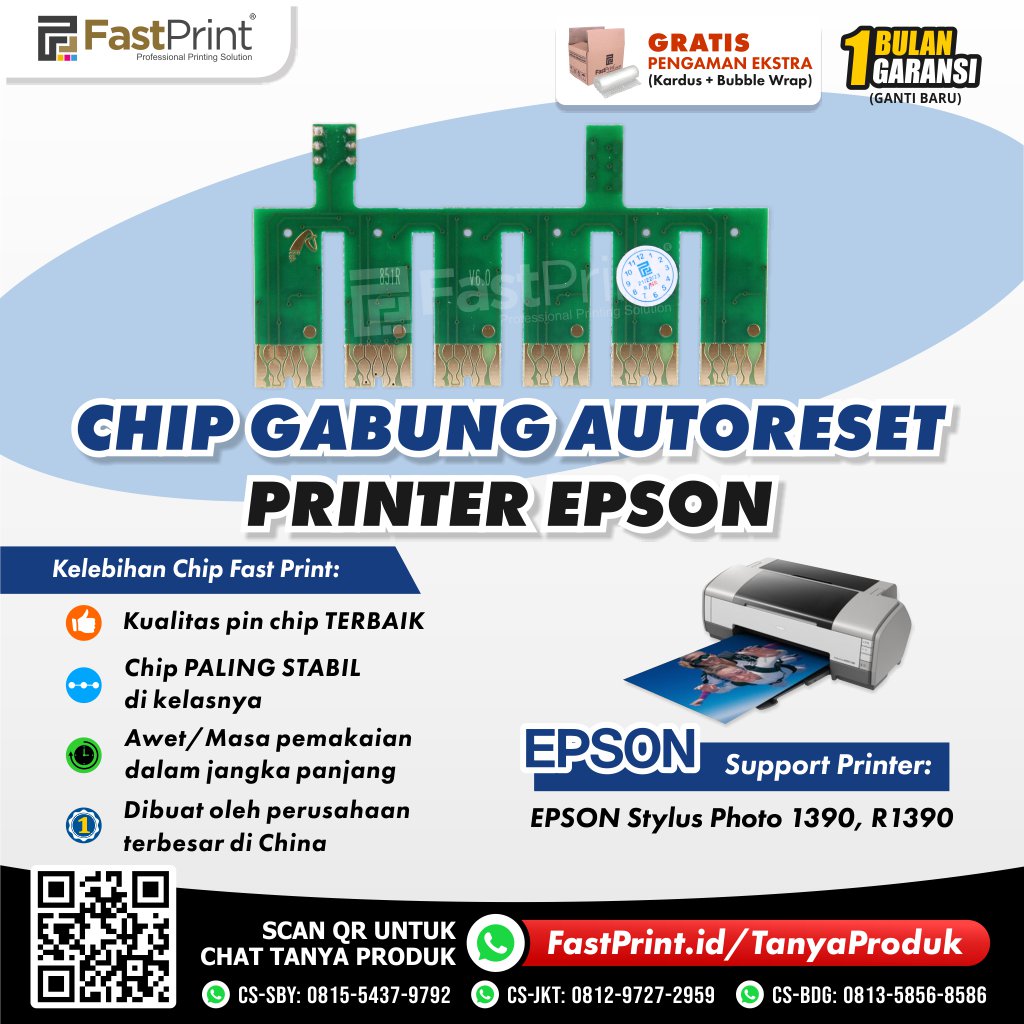 Chip Auto Reset Cartridge Epson Stylus Photo 1390, R1390