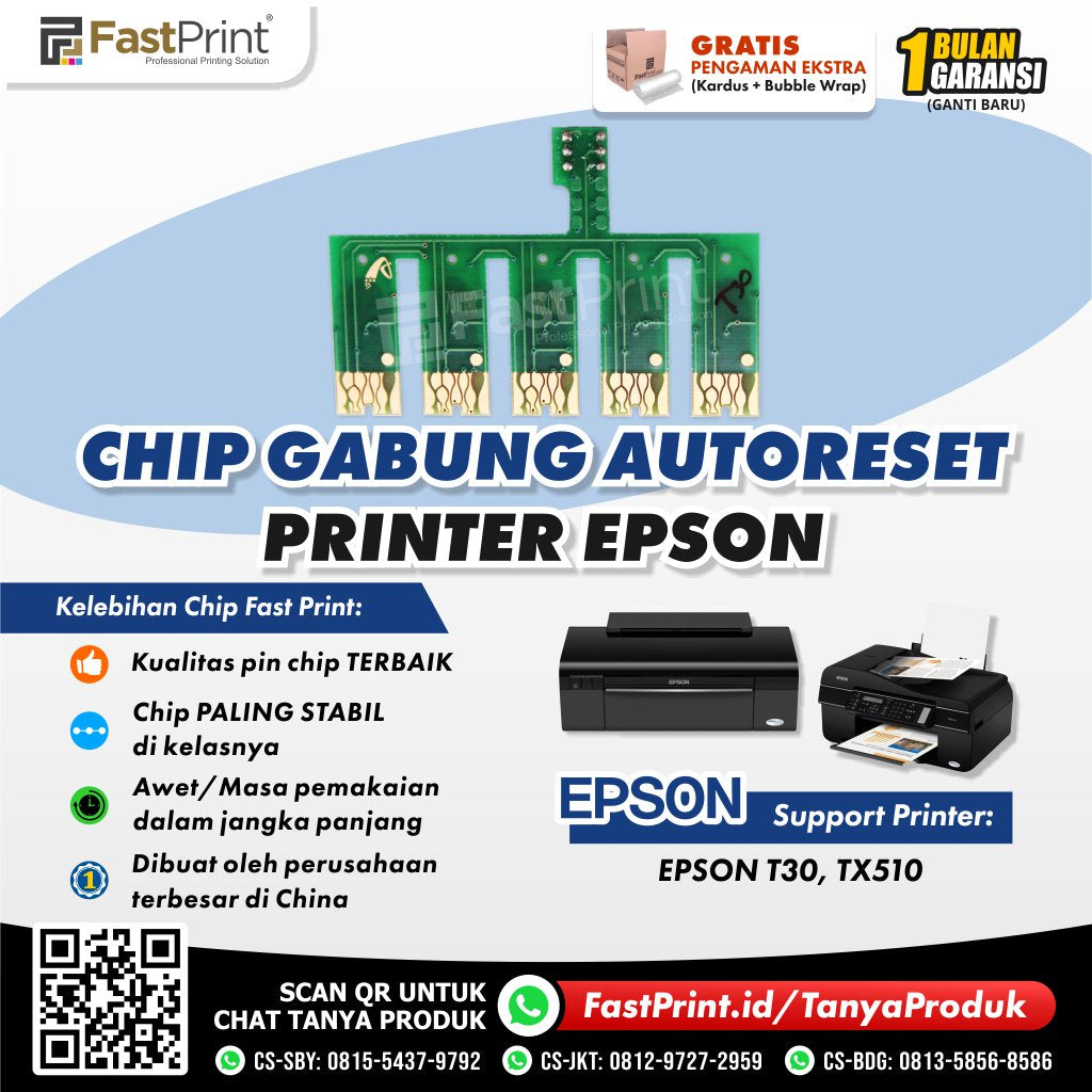 Chip Auto Reset Cartridge Printer Epson T30, TX510