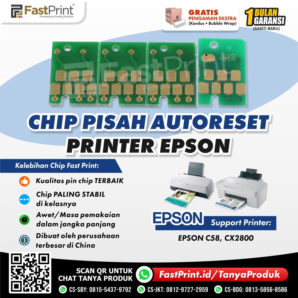 Chip Auto Reset Cartridge Printer Epson C58, CX2800